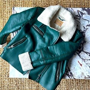 BLANKNYC Green Faux Leather Fur Lined Jacket